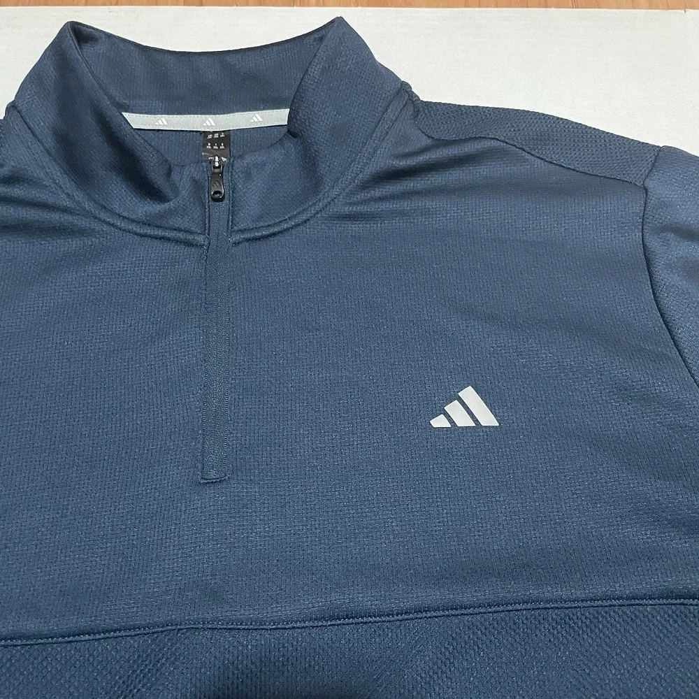 Adidas Jacket‎ Mens Size 2XL Blue Golf Athletic Sweater Outdoor 1/4 Zip Active